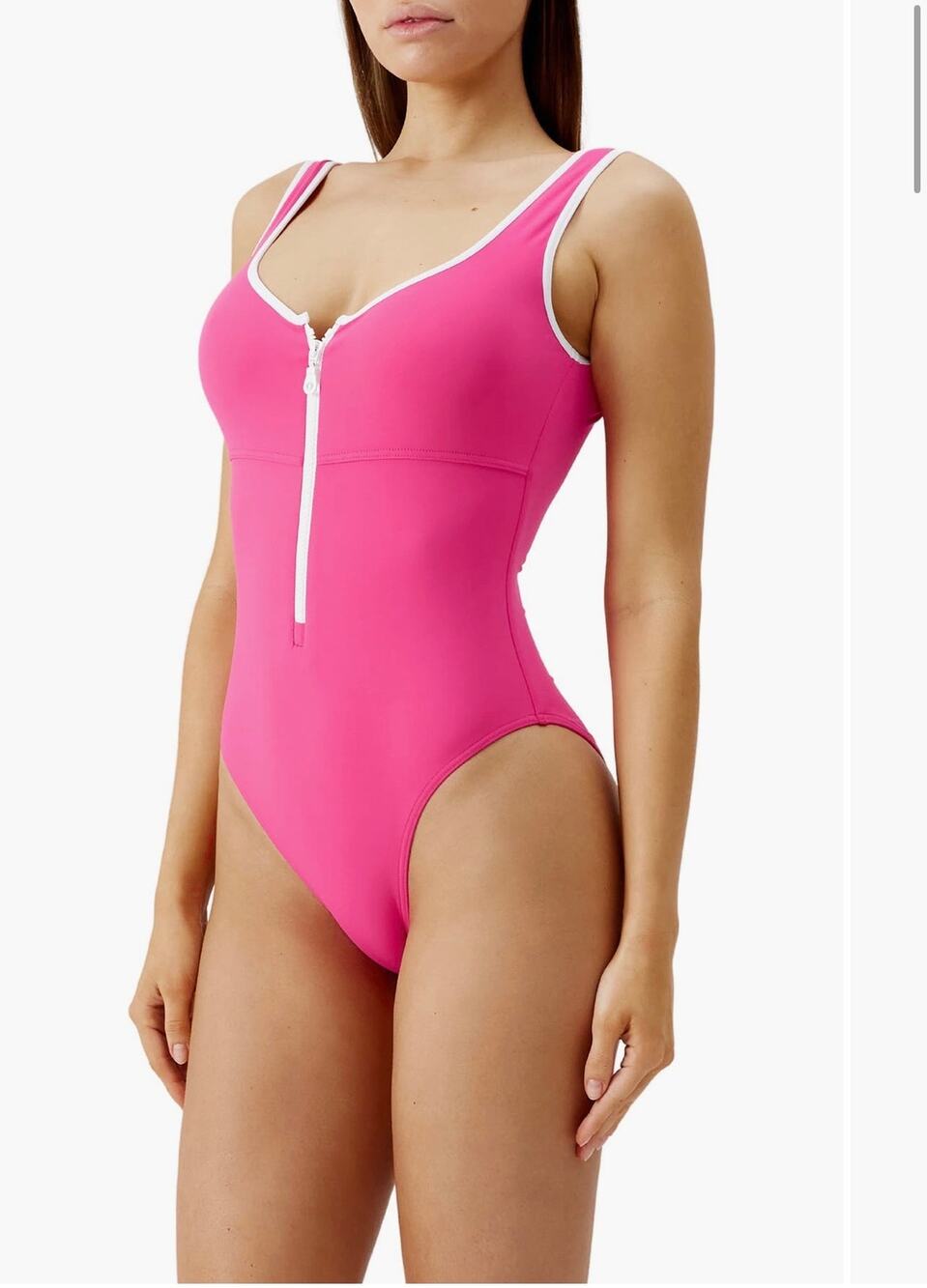 Melissa Odabash Bellino Zip-Up One-
Piece Swimsuit Sz 2 Color: Fuchsia (New)
